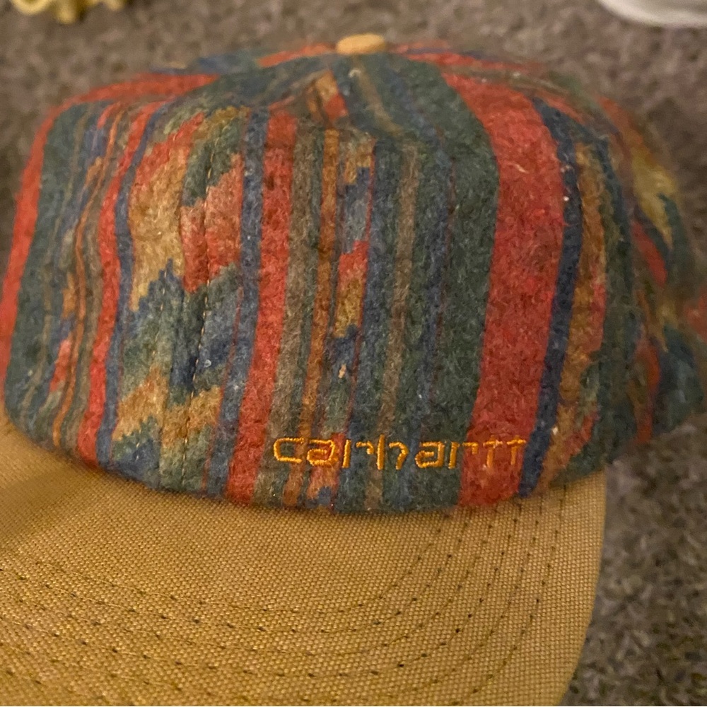 VTG Deadstock Carhartt Aztec Snapback blanket  wool Hat Made in USA